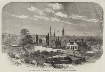 Dronningens besøg i Birmingham, byen Coventry